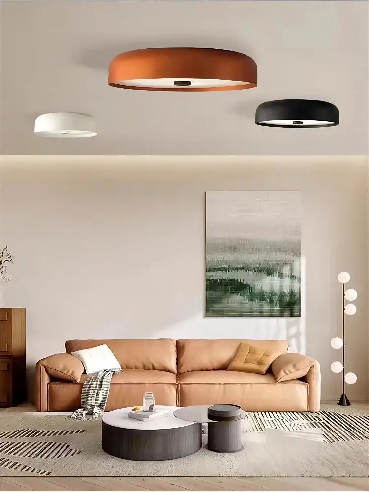 Nordic Minimalist Round Modern Three Color Dimming Bedroom Ceiling Light Creative Living Room Study porch LED Ceiling L