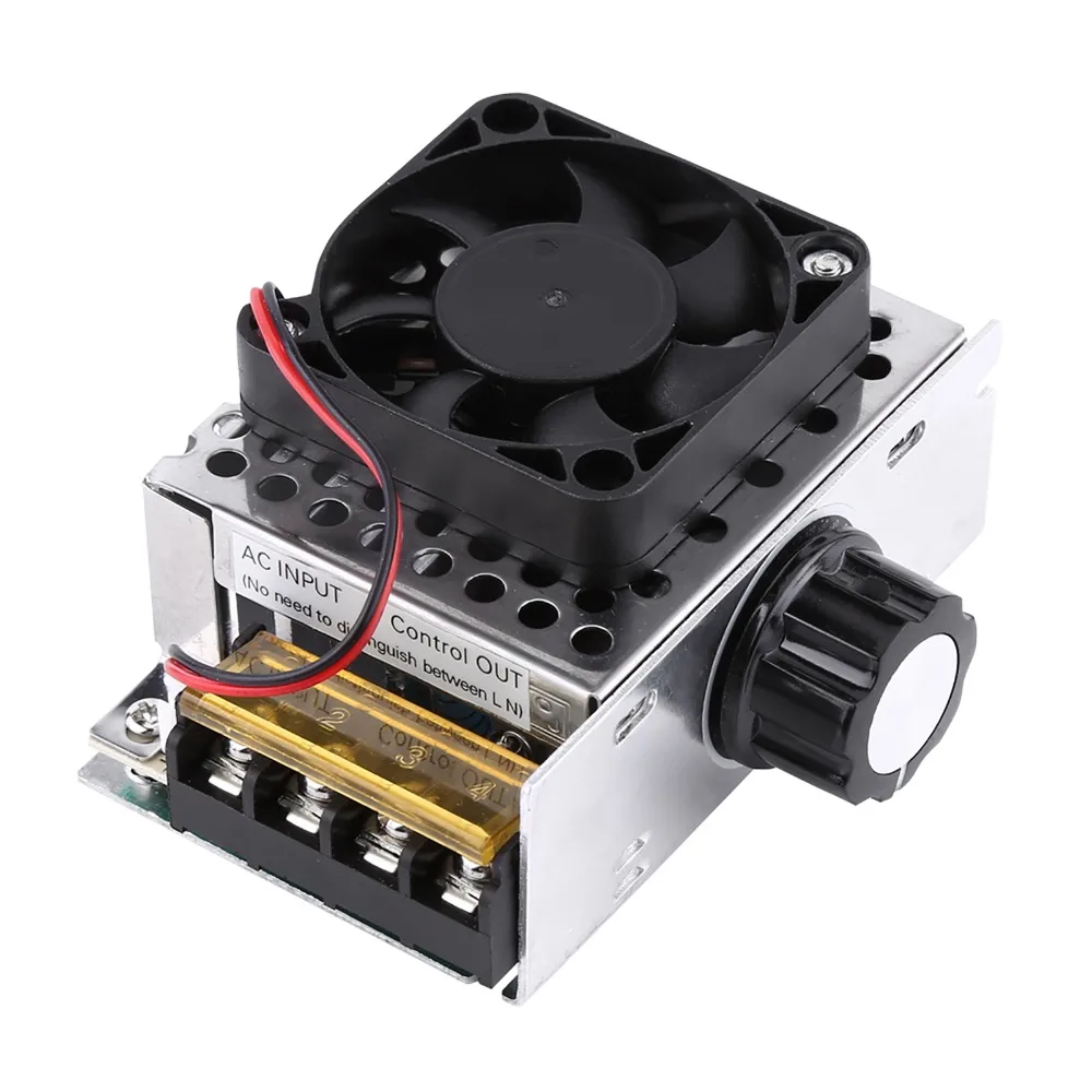 

4000W SCR Voltage Regulator with Cooling Fan AC 110V-220V Motor Speed Controller Pulse Modulator Adjustable