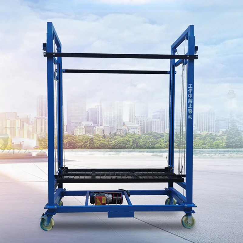 3- 8M Electric Scaffold Lift Automatic Foldable Mobile Scaffolding Wire Rope Lifting Platform for Construction Restaurant