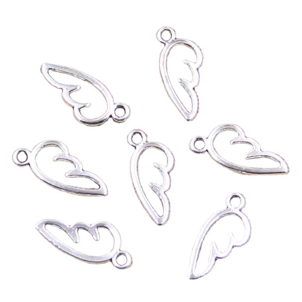 30pcs Charms Angel Wings 16x7mm Antique Silver Color Pendants Making DIY Handmade Tibetan Finding Jewelry