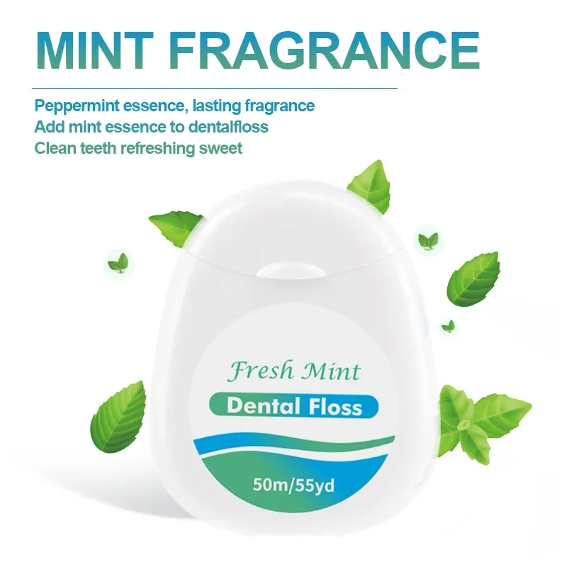 1/3/6pcsWhite Box Mint Dental Floss Roll - Cleaning Oral Tools - Dental Floss Stick Adult Home Set - Cleaning Interdental Brush