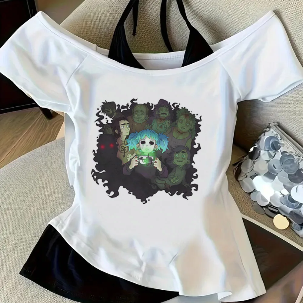 Camiseta corta Sally Face para chica, divertida, estilo baddie, meme, emo, streetwear, barata, gótica, divertida, jojifuku