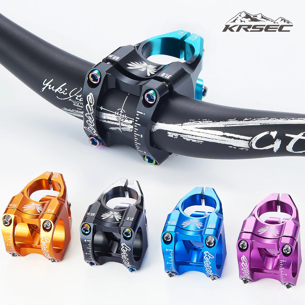 SRUOEC MTB Road Bike Stem CNC Mountain Bicycle Bridge 31.8 Short Road Bike Power High Strength Climbing Riser 35mm Mtb Power