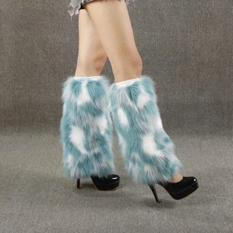 Fox-like Plush Boots Socks Sleeve Women Long Short Leggings Warm Autumn Winter Stage Performances Furry Leg Warmers