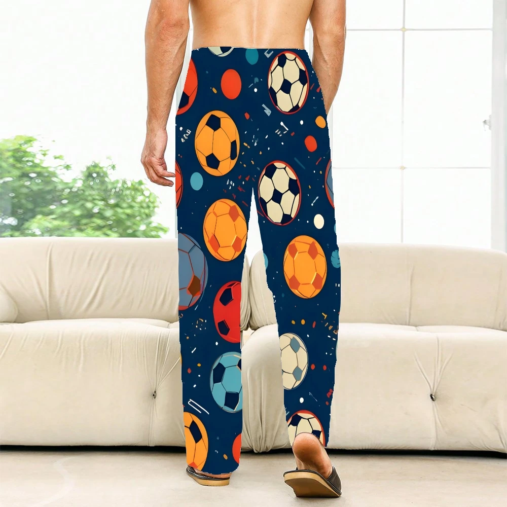 Football Pattern Pajama Pants Mens Womens Lounge Pants Super Soft Unisex Sleep Pajama Bottoms with Pockets Drawstring