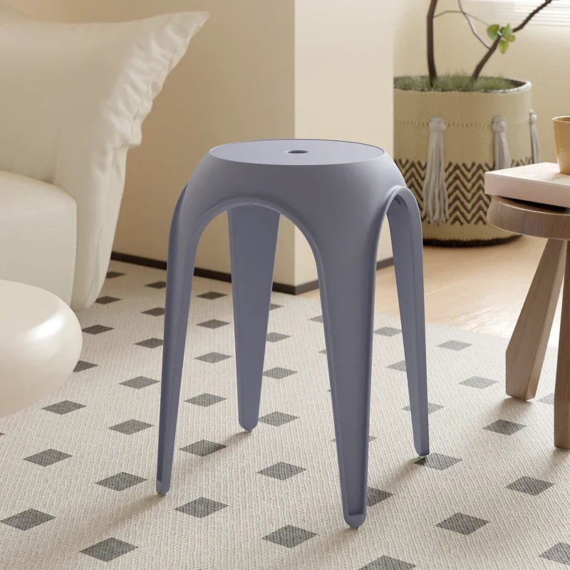 Simple Plastic Stools Stacked  Household Use Extra Thick High Bench Dining Room Chair Are Waterproof Stain Resistant