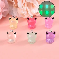 10pcs Cute Luminous Big Eye Frog Charms Resin Pendant For Jewelry Making Accessories DIY Earrings Necklace Keychain