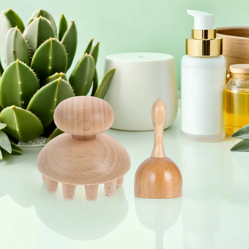 

1Set Cup Massager Wooden Drainage Therapy Massager Ergonomic Comfortable Grip Multifunctional Pain Relief Body Massage Tool