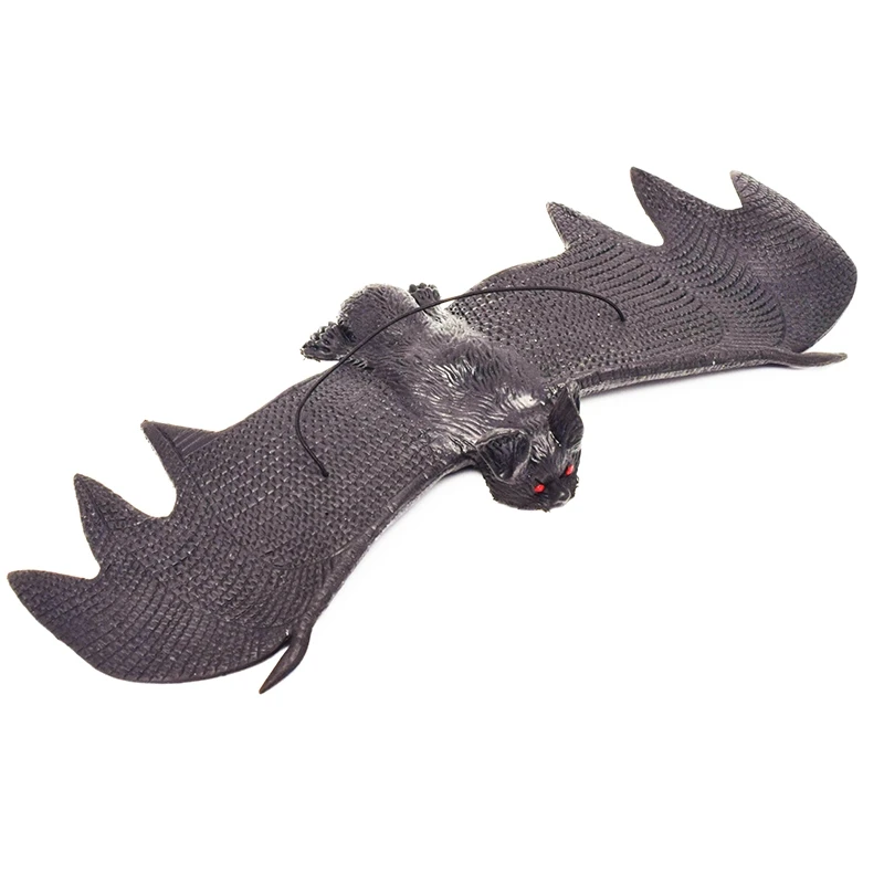 

1 PCS Soft Rubber Bat Toys Halloween Prank Scaring Vinyl Bats Toy All Saints' Day Bar Horror Scene Decoration Hanging Accessory