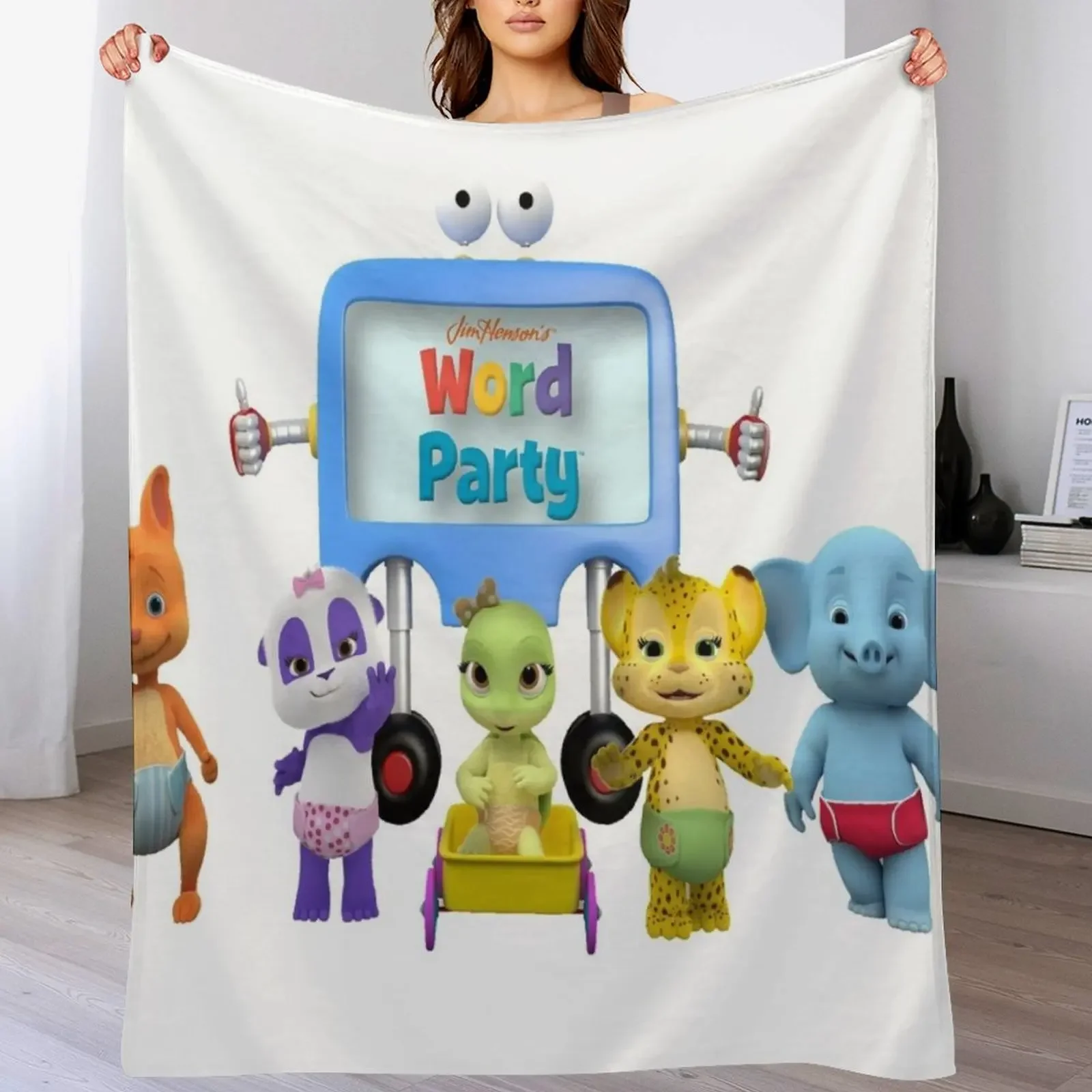 

Word Party cartoon Throw Blanket Soft Big Fashion Sofas Loose Sofa Throw Blankets