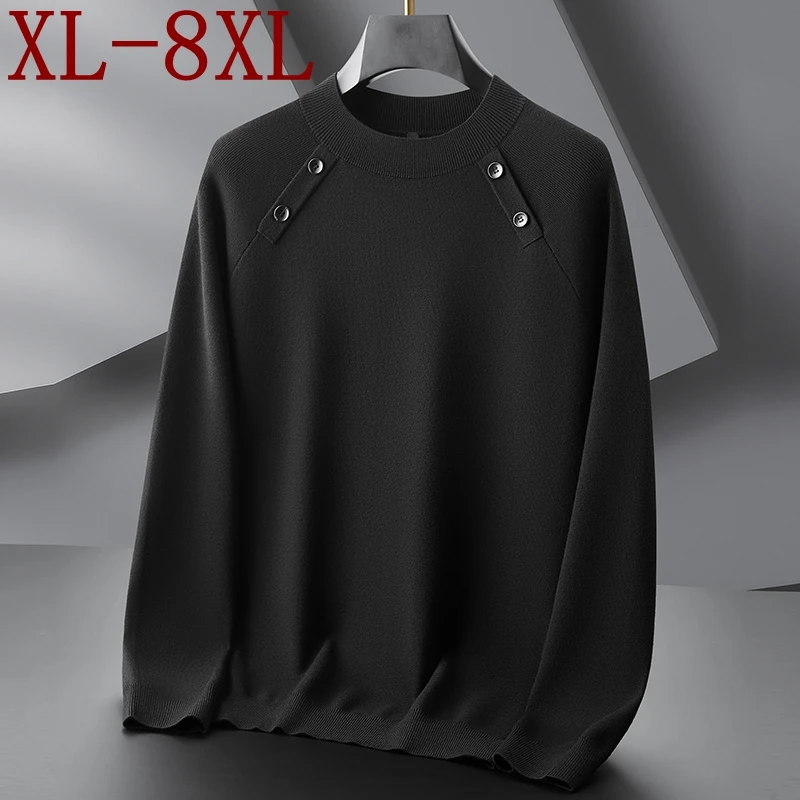 

8XL 7XL 6XL 2025 Новая осенне-зимняя одежда Высококачественный роскошный свитер с пуговицами Мужской мягкий теплый мужской джемпер Casual Loose Pull Homme