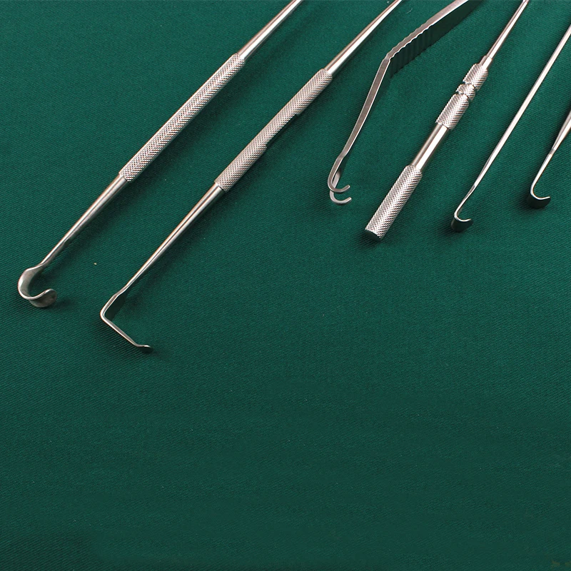 Retractor de nariz tipo L de acero inoxidable, instrumento de ángulo recto, herramientas de ángulo mandibular, retractor de párpados de doble cabeza