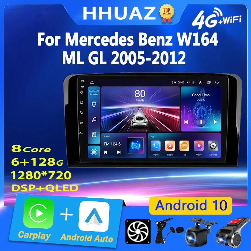 

Android Auto Car Radio Carplay for Mercedes Benz ML GL W164 ML350 ML500 GL320 X164 ML280 GL350 GL450 Multimedia Player Auto