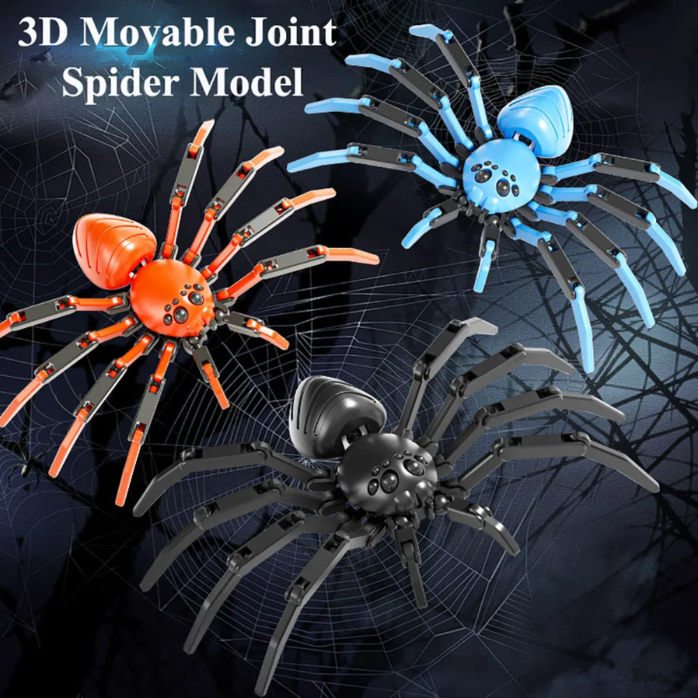 3D Printing Flexible Joint Spider DIY Multi-Jointed Movable Simulation Spider Model Action Figure Ornament Toy Decorations Gifts