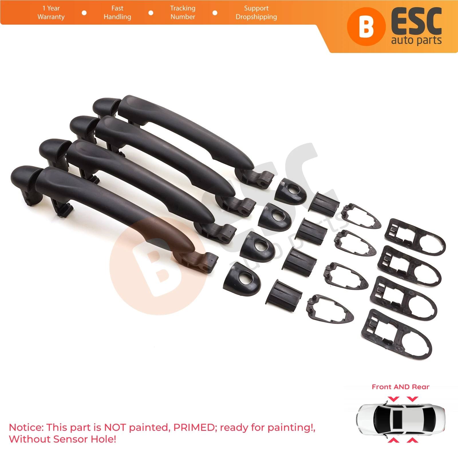 EDP1165 1 4 Pieces Car Exterior Outer Door Handle Front Rear R806B02596R For Renault Fluence Megane 3 Clio 4 Scenic 3 Captur 1