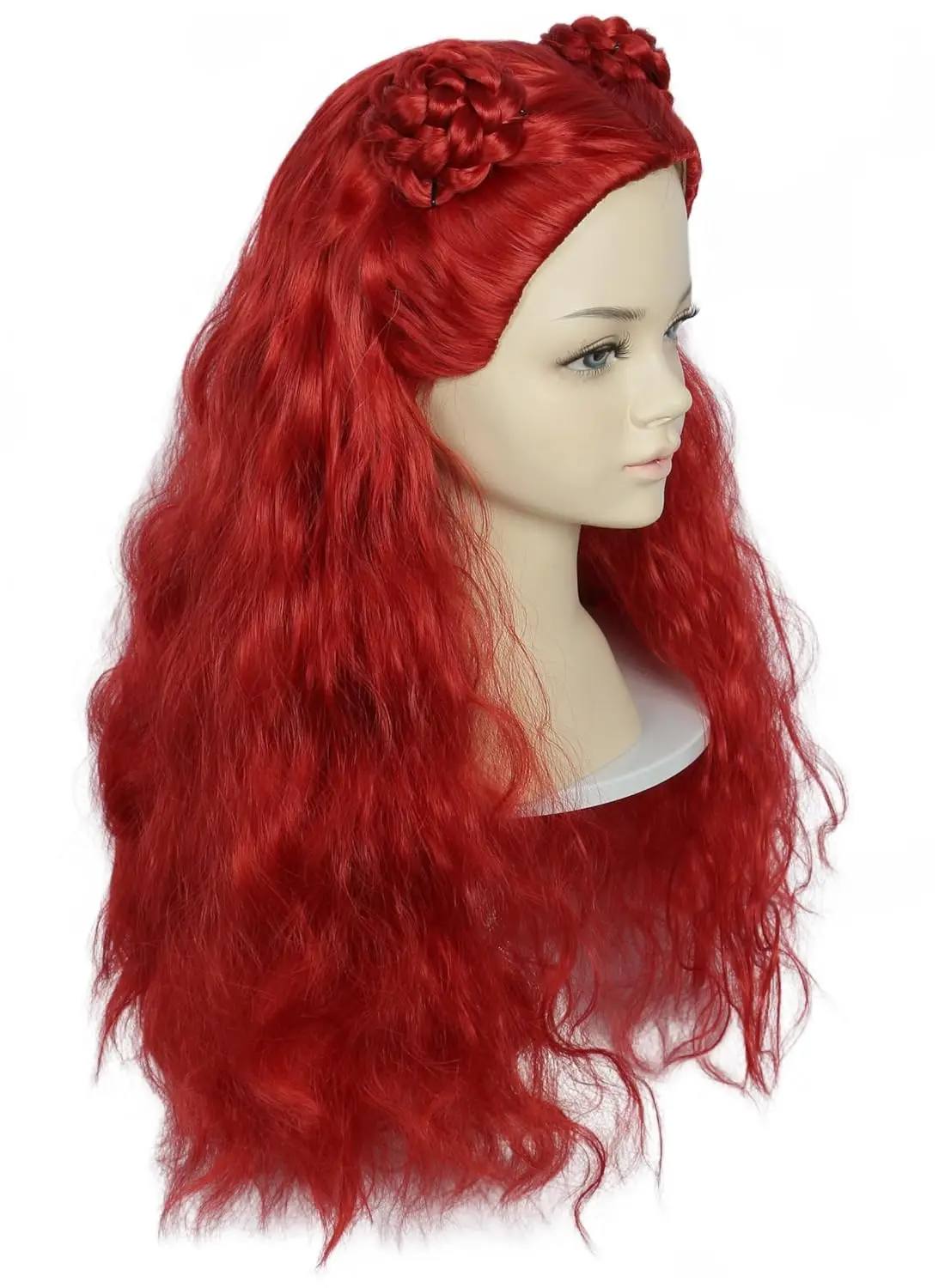 الأرجواني طويل ذيل حصان Lumi شعر مستعار أحمر كعكة مجعد الألياف الاصطناعية شعر مستعار هالوين شخصية الطرف الباروكات #2