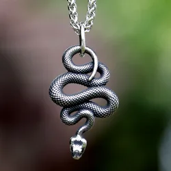 2023 new  Gothic Snake Pendant Necklace For Mens Stainless Steel Animal Pendants Chain Punk Biker Fashion Jewelry Creative Gift