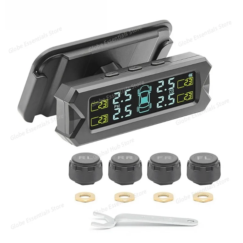 

Внешний экран контроля давления в шинах для фотоэлектрической солнечной зарядки на переднем лобовом стекле автомобиля