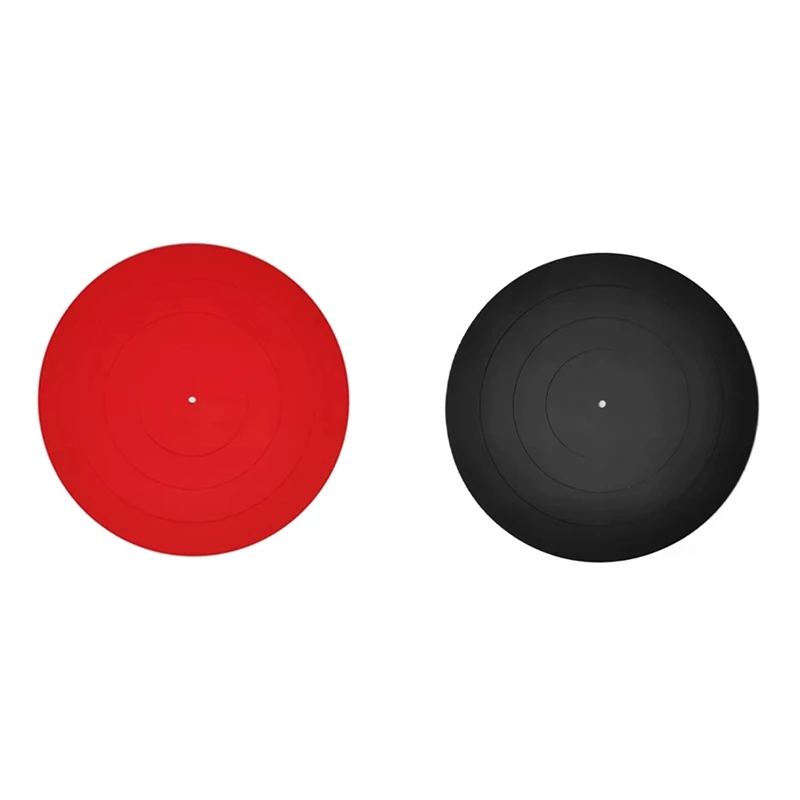 12 Inch Anti-Vibration Silicone Pad for LP Turntable, Non-Slip Rubber Mat for Enhanced Sound Quality and Stability Red-A28R
