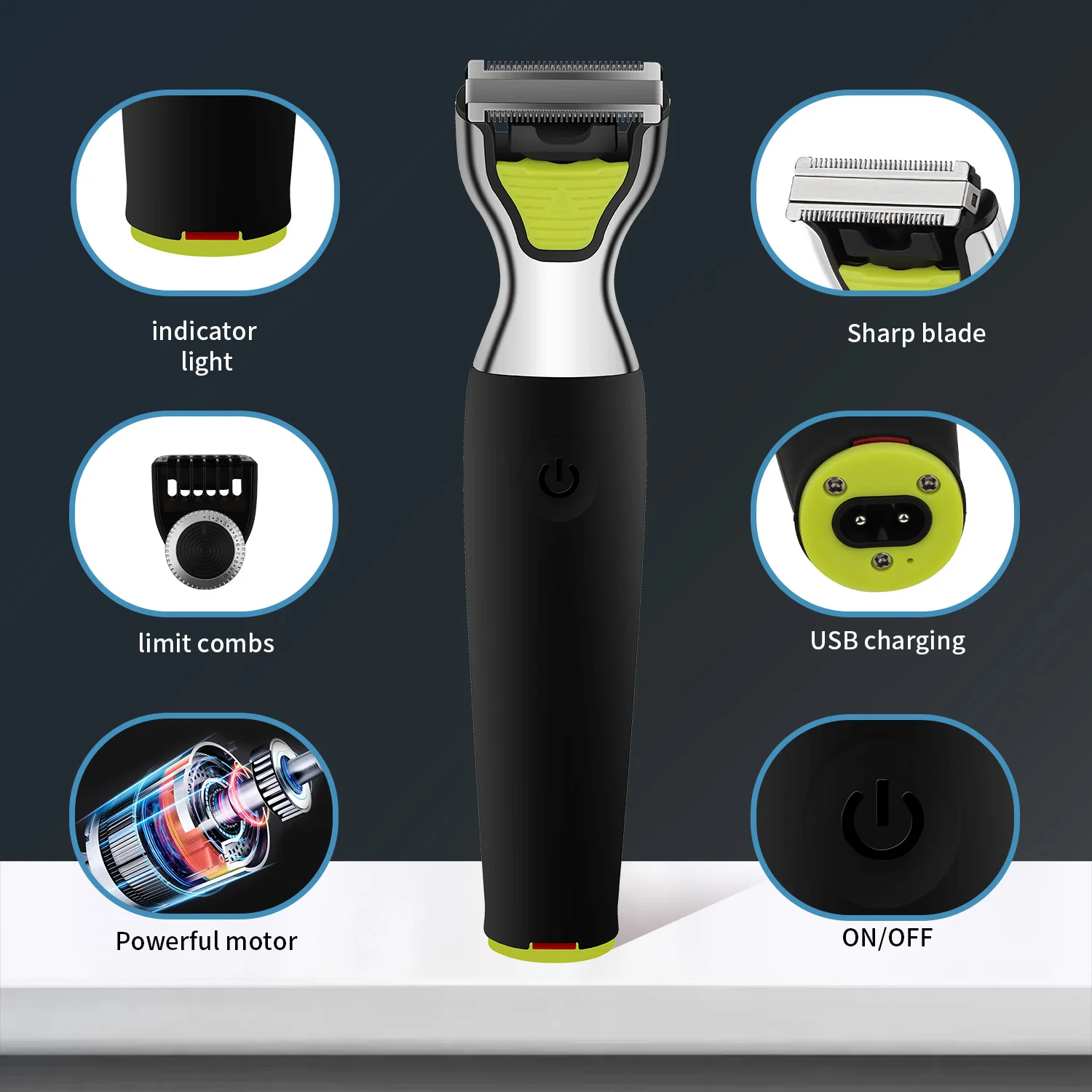 ماكينة قص الشعر الكهربائية للرجال من الأجهزة المنزلية، أداة تهذيب الوجه، منفذ شحن USB، تنظيف عميق، مريح ولطيف #1