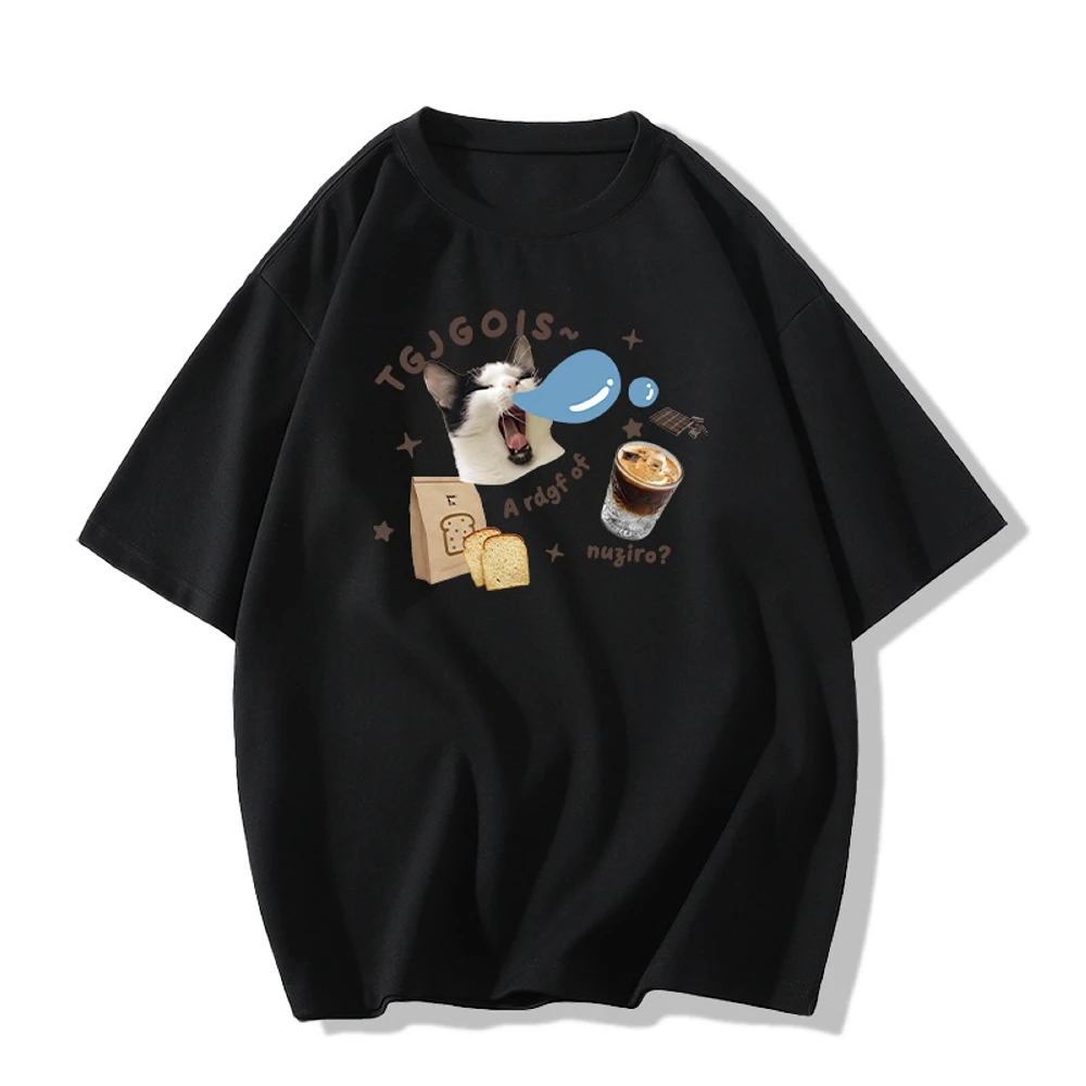 تي شيرت هاراجاكي نسائي Y2K ، ملابس الشارع للسيدات ، تي شيرتات غير رسمية ، قميص بلوفر صيفي ، حيوان أليف لطيف ، قمم نمط الجرو الهريرة ، ملابس للفتيات