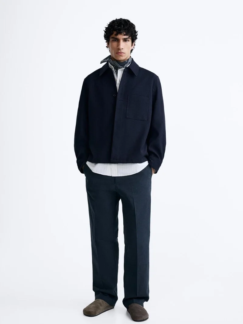 

Spring New Arrival Men's Casual ort Coat Long Sve Collar Flip Color Blo Design Comfortable Fit Youth Jaet for Spring