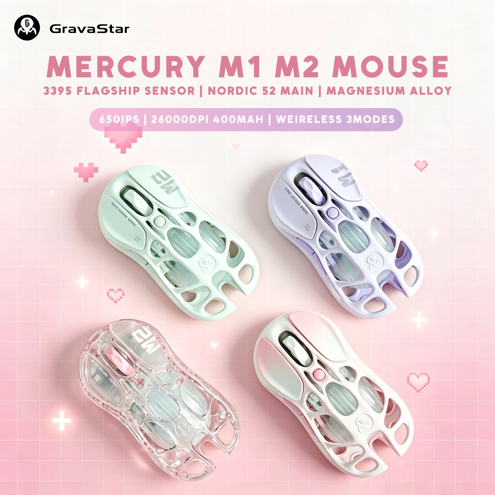 Vertical Mouse Small Hand - GravaStar Mercury M1 M2 Bezprzewodowa mysz