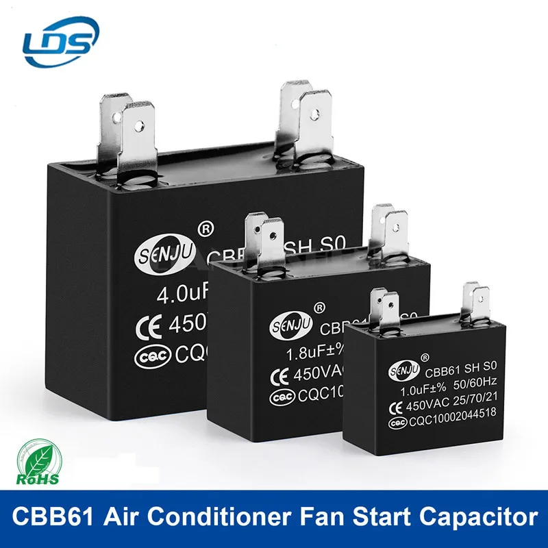 1Pcs CBB61 Air Conditioner External Fan Start Capacitor Motor Run Capacitor 450V 1UF 1.2UF 1.5UF 2UF 2.5UF 3UF 3.5UF 4UF 4.5UF