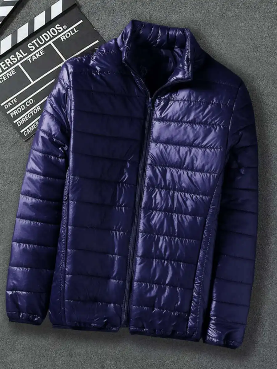 

New Men's Lightweight Cotton Jaet ort Fit Collar Casual Hatl Cotton Coat Daily 2023 Winter Thin Polyester Fiber