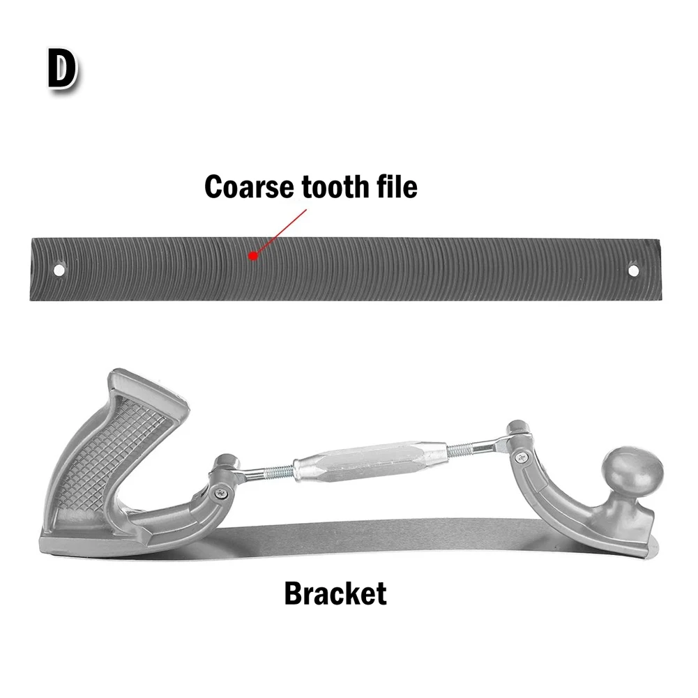 File Teeth File Home Tools Car Body Curved Silver Steel Tooth 1 PC 14 Inch Adjustable File Holder For Sand Flat