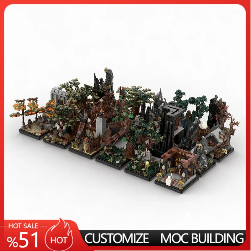 9094 Parts The Two Towers Mini Mocs From The Book MOC Model Custom Building Customize Blocks DIY Educational Toy Birthday Gifts