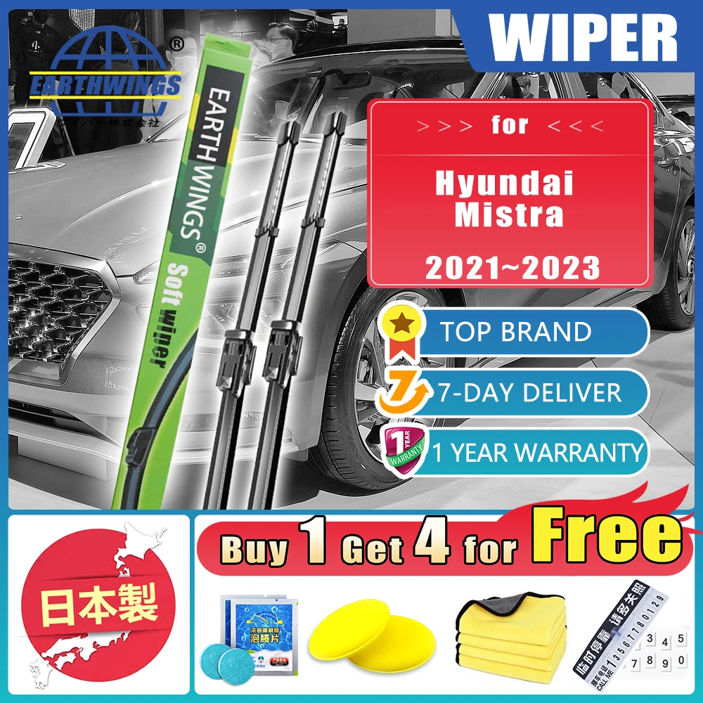 For Hyundai Mistra EV 2021~2023 MK2 DU2 2022 Front Wiper Blades Brushes Windshield Windscreen Auto Part Car Accessories 24