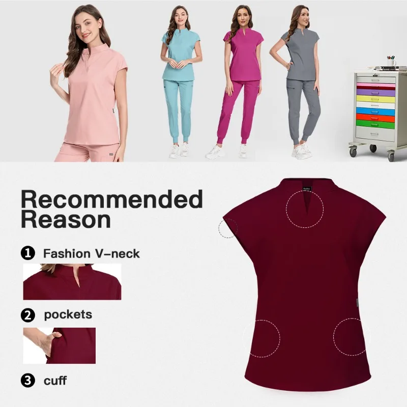 Stand up medical workwear for healthcare professionals and skin management professionals in beauty salons.