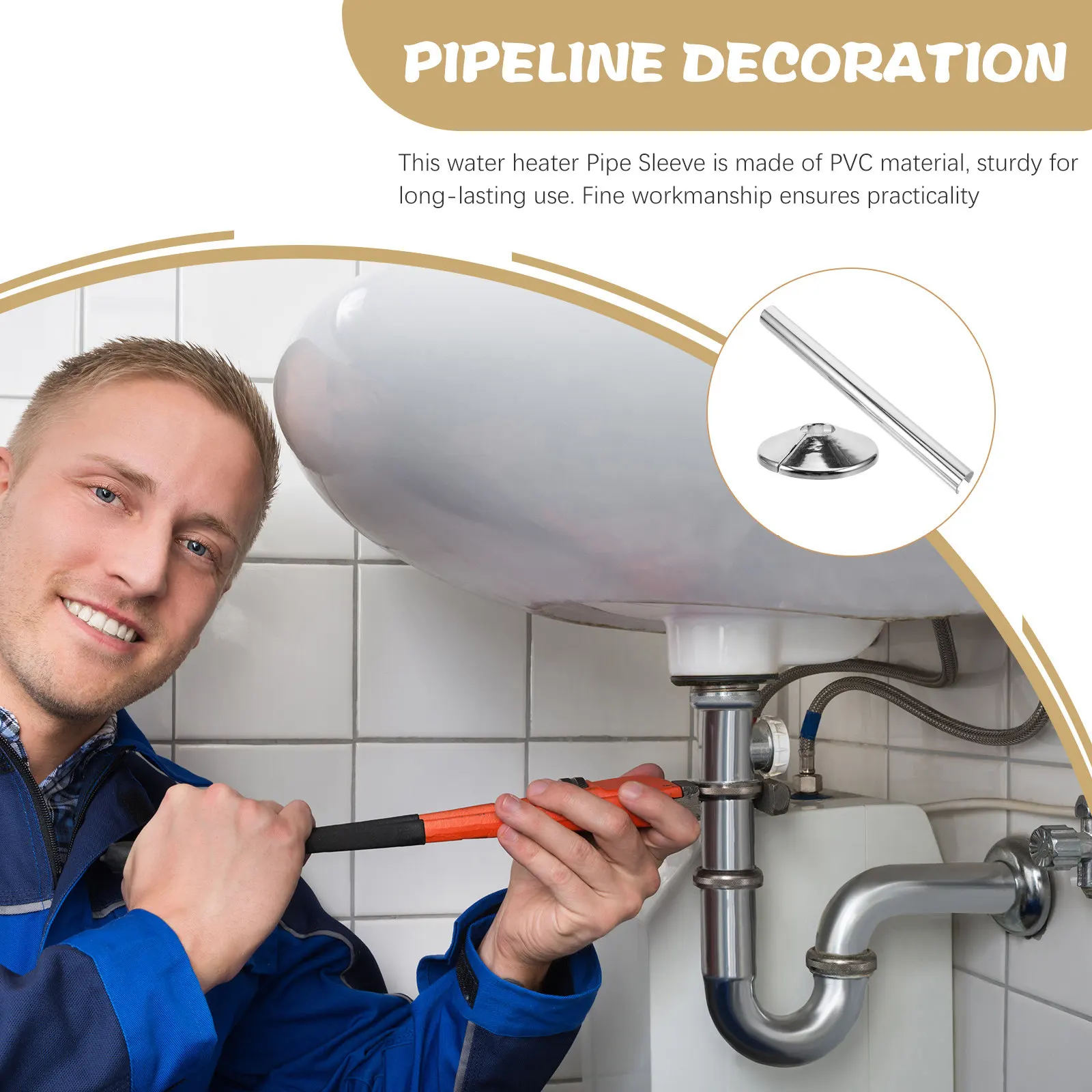 2Sets Water Pipe Cover Collar Exhaust Hole Sleeve Decorative Radiator Cover Plastic Escutcheon Replacement Plate for Water