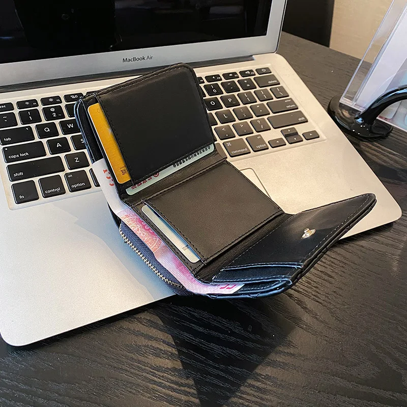 Large Capacity Embroidery Thread Three Fold Multi-Function Quality Wallet Card Bag Wallet Portefeuille Femmes Paquet de cartes