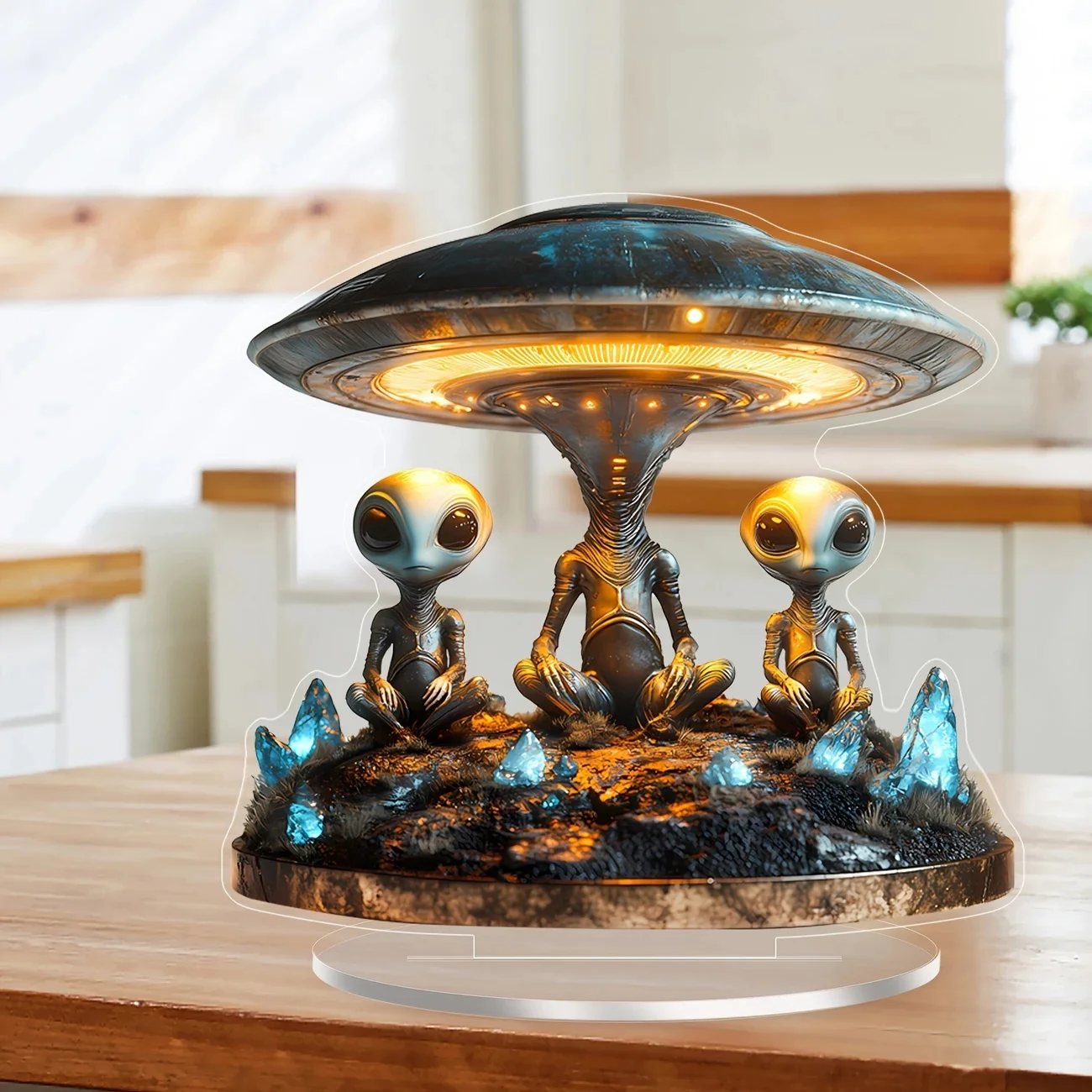 パナマレンコ「Bing II」オフセットリトグラフ　UFO インテリア　アート Orange UFO Art Print: Panoramic Flying Saucers, Nursery Decor - Etsy