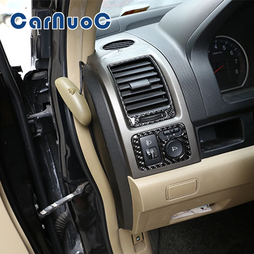 

Car Carbon Fiber Sticker Rear Mirrior Control Panel Decorative Cover Trim For Honda CRV 2007-2011 Auto Interior Accessories