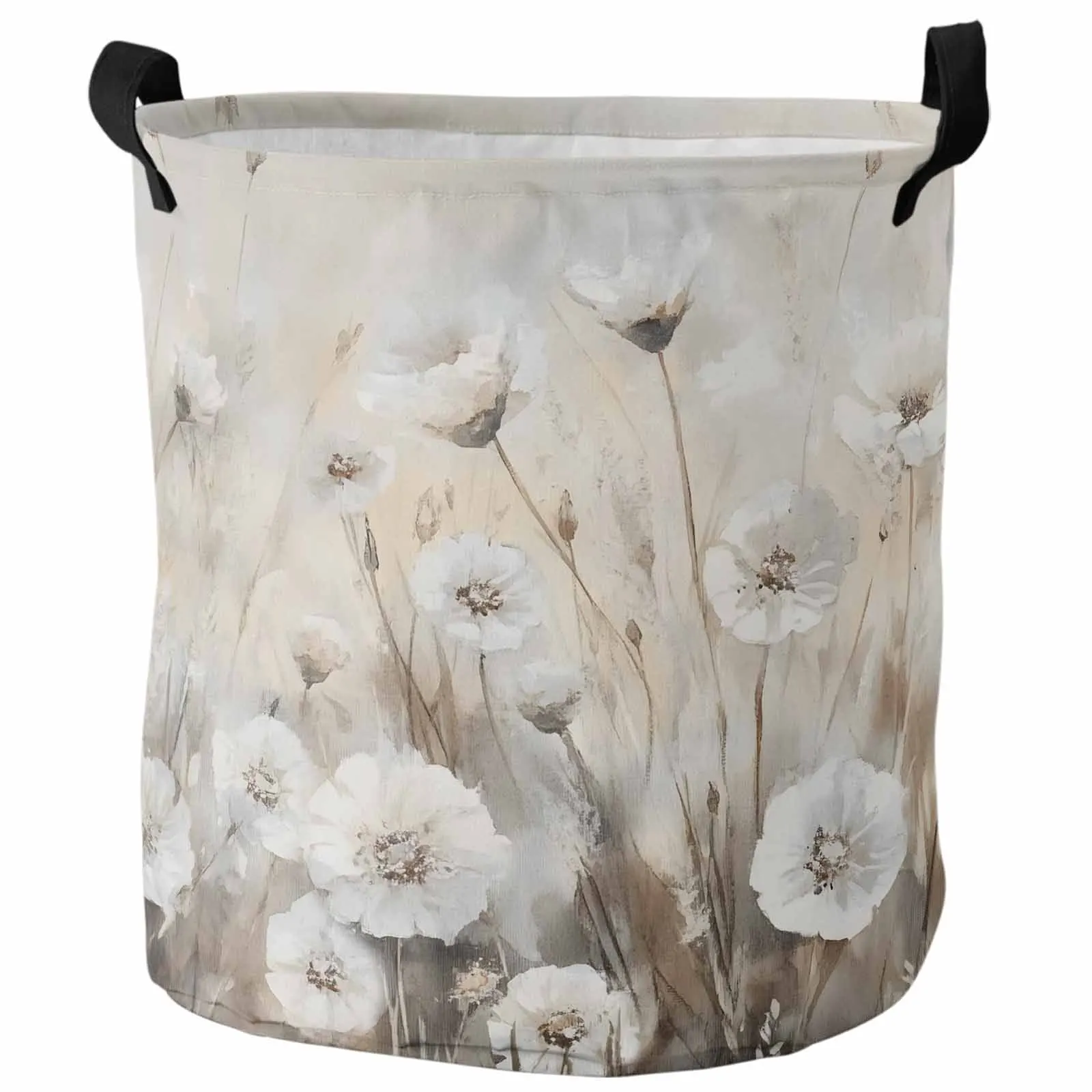 

Watercolor Vintage Flowers Dirty Laundry Basket Foldable Waterproof Home Organizer Clothing Children Toy Storage Basket