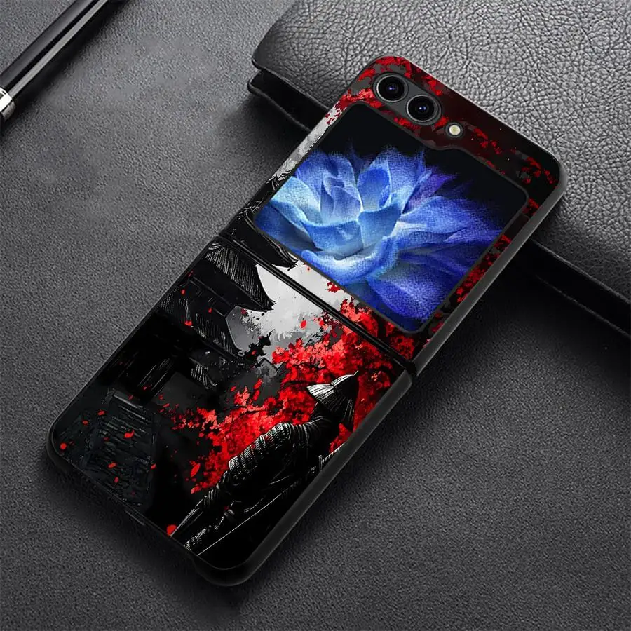 Retro Red Maple Warrior Phone Cover Case for Samsung Galaxy Z Flip 8 Z Flip 7 6 5 4 3 Flip4 Flip6 Flip3 Flip5 Flip7 FE