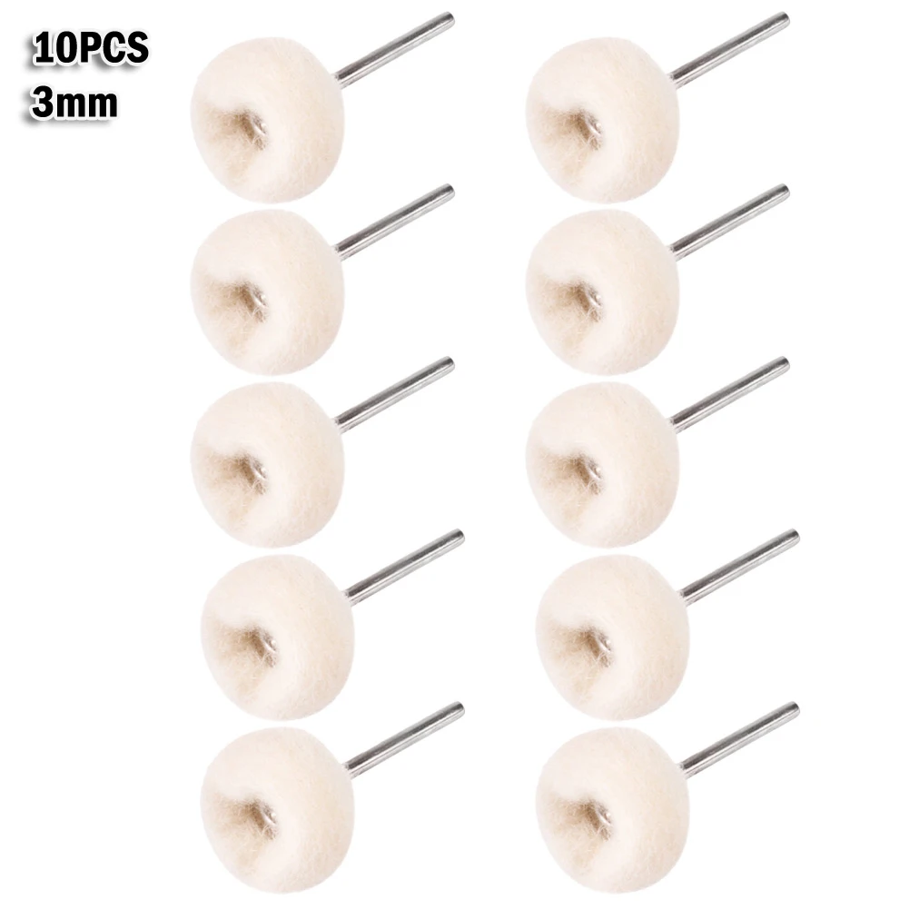 

Polishing Brush Mini Wool 10pcs 2.35/3mm Burr Wheel For Grinding Grinding Head Polishing Removing Tool Accessory