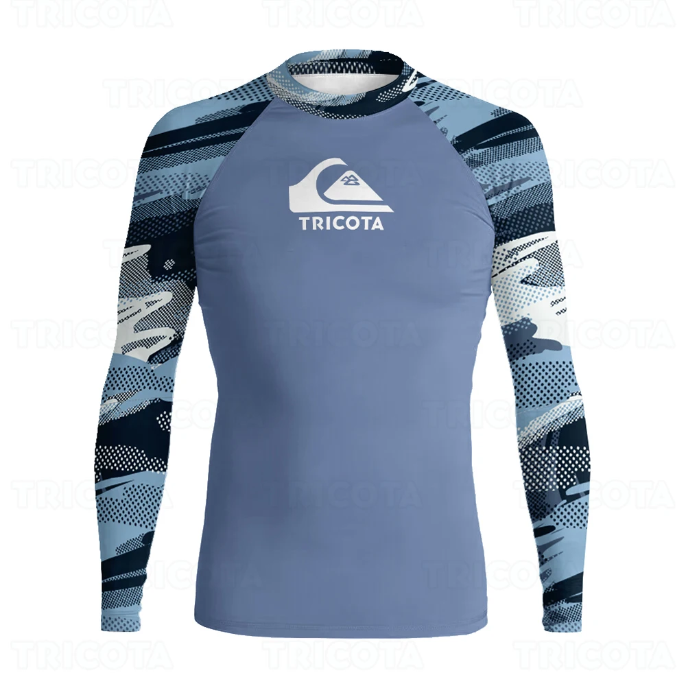 TRICOTA Surfing Shirts Men\'s Uv Sun Protection Long Sleeve Upf 50+ Shirt Rash Guard Surfing Clothing Beach Shirt Surf Top Wear