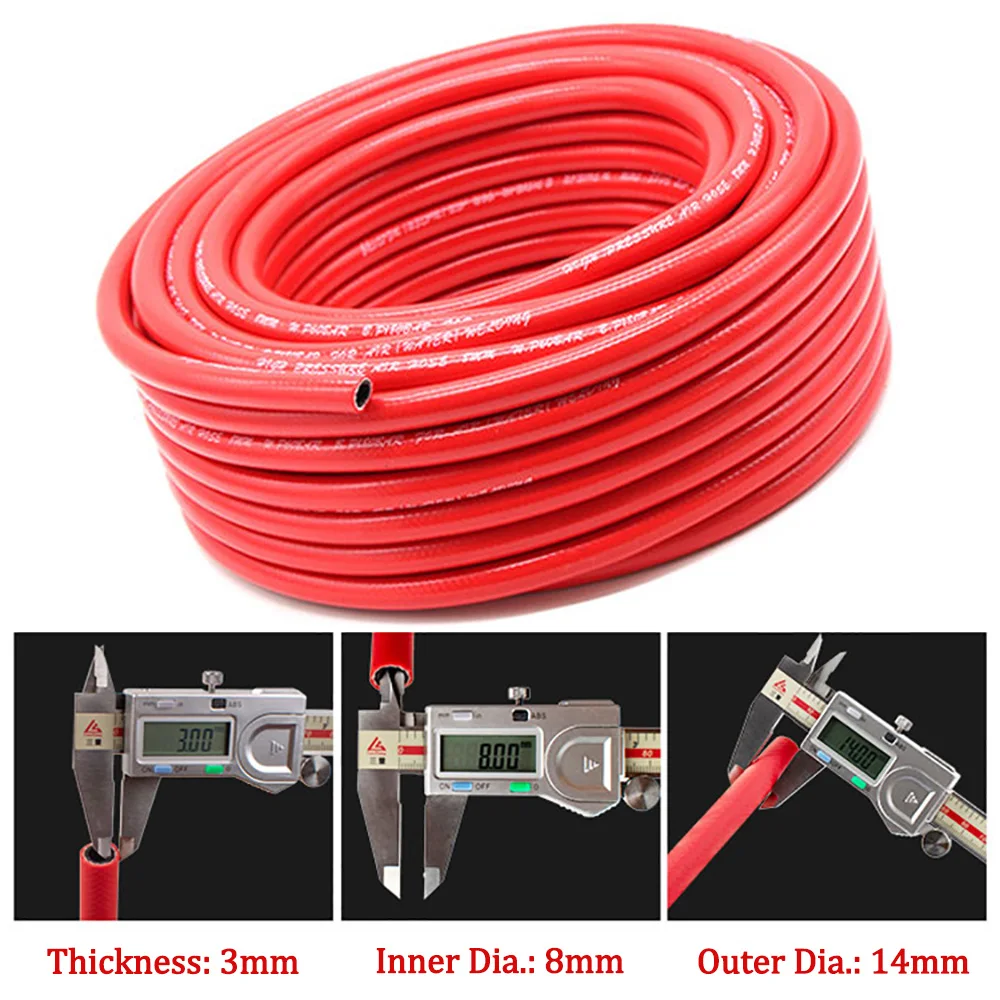 14 mm / 8 mm diameter zuurstofbuis hogedruk slijtvaste LPG-gasslang explosieveilige propaanacetyleenslang voor gassnijden