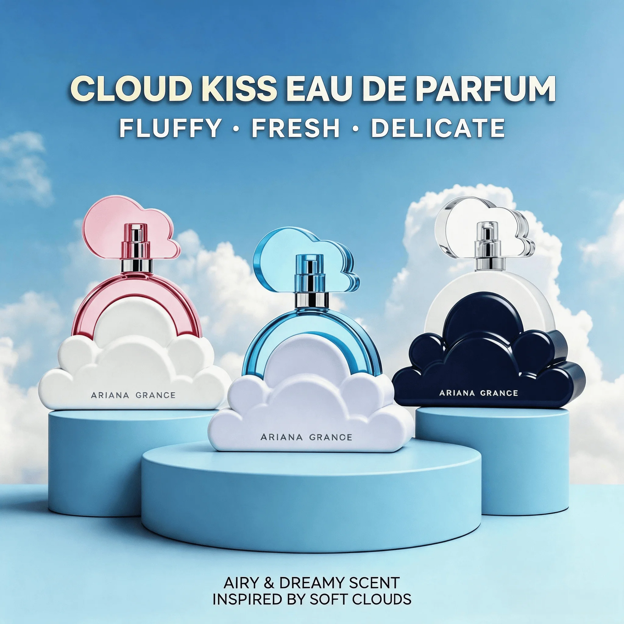 

Fresh Aquatic Fruity EDP, Citrus Floral Aroma, Unique Cloud Design Bottle for Summer Travel Daily Casual Fragrance Present