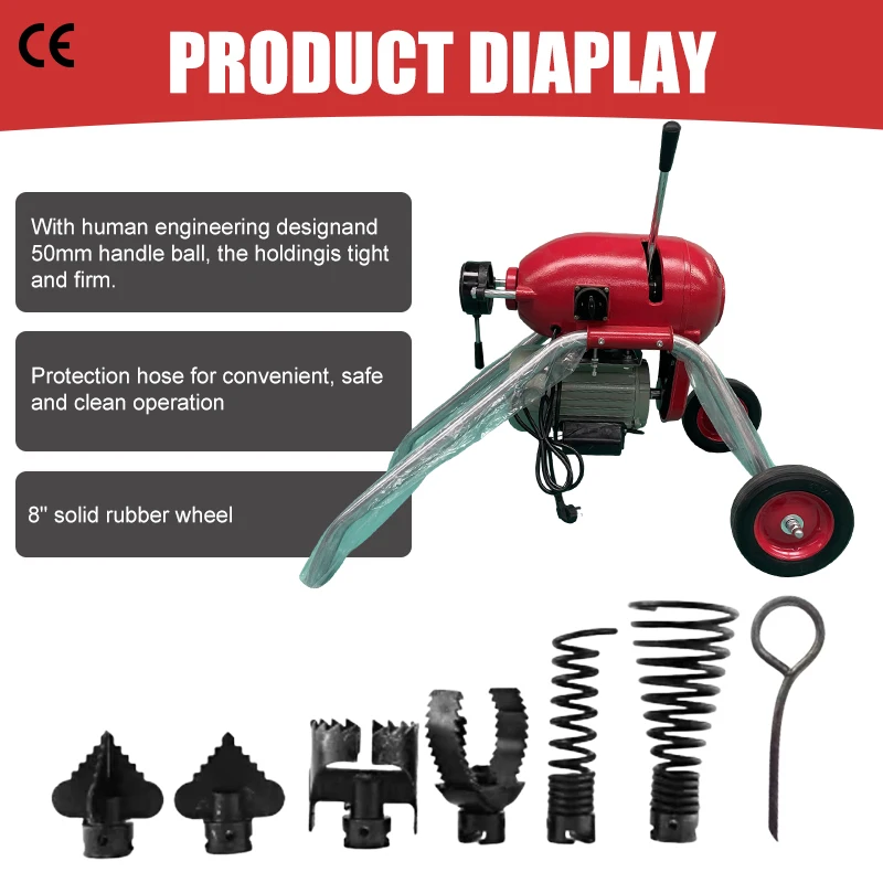 Factory Supplier Custom  GQ-200 Electric Cleaning Equipment Drain Pipe Cleaning Machine 50-200mm Drain Cleaning