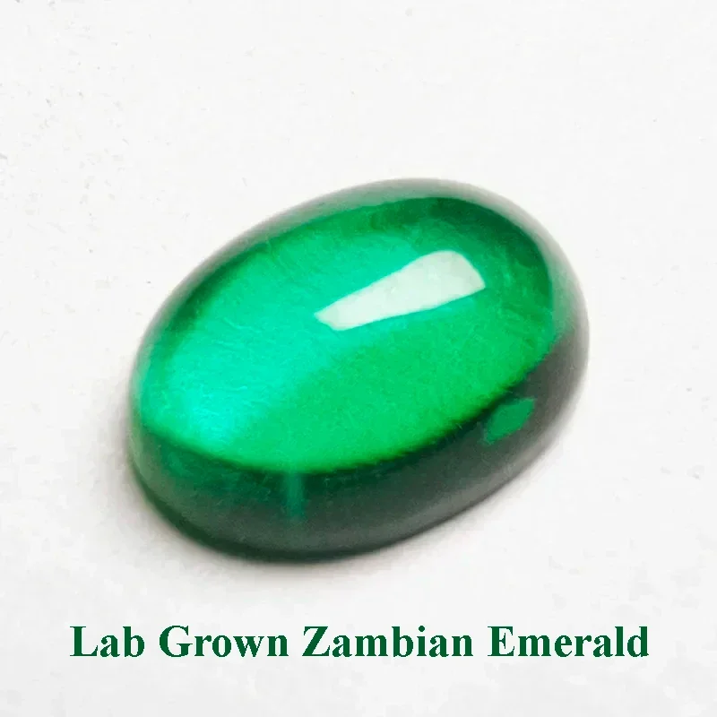 

Lab Grown Zambian Emerald Smooth Surface Oval Shape Hydrothermal with Cracks Inclusions Inside Selectable AGL Certificate