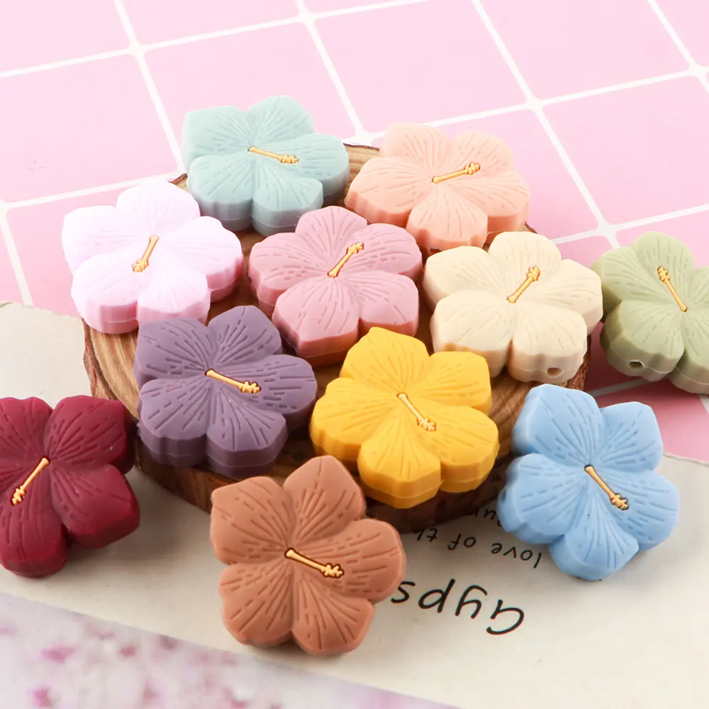 

﻿25Pcs Flower Cartoon Silicone Beads Food Grade Focal Beads DIY Pacifier Chain Bracelet Necklace Accessories For Jewelry Making