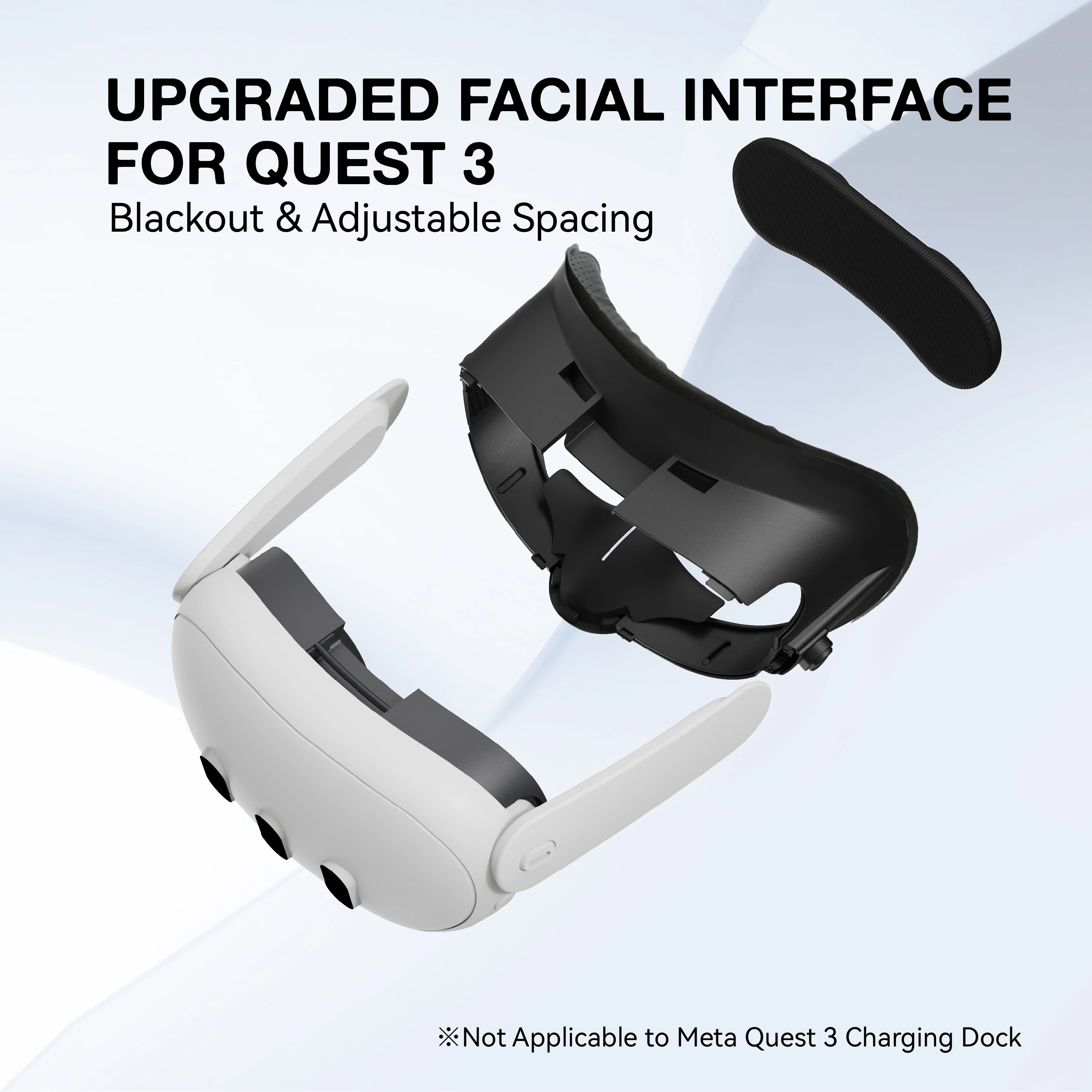 Imagem -02 - Interface Facial Apexinno vr Placa Frontal Ajustável com Almofada de Almofada Facial Macia Nariz Anti-vazamento Acessórios Meta Quest 3