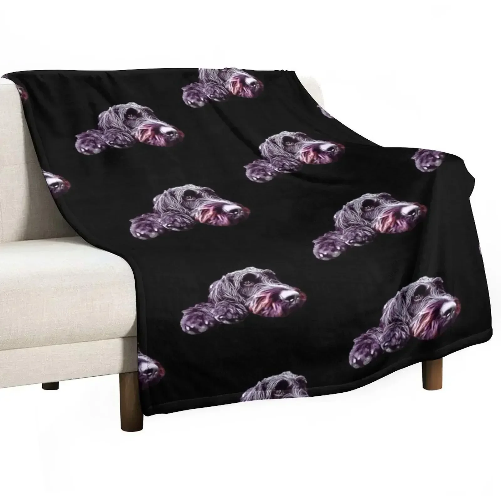 Perro Labradoodle |   Manta con diseño de perro Poodle Mix, manta cálida para decoración de la sala de estar