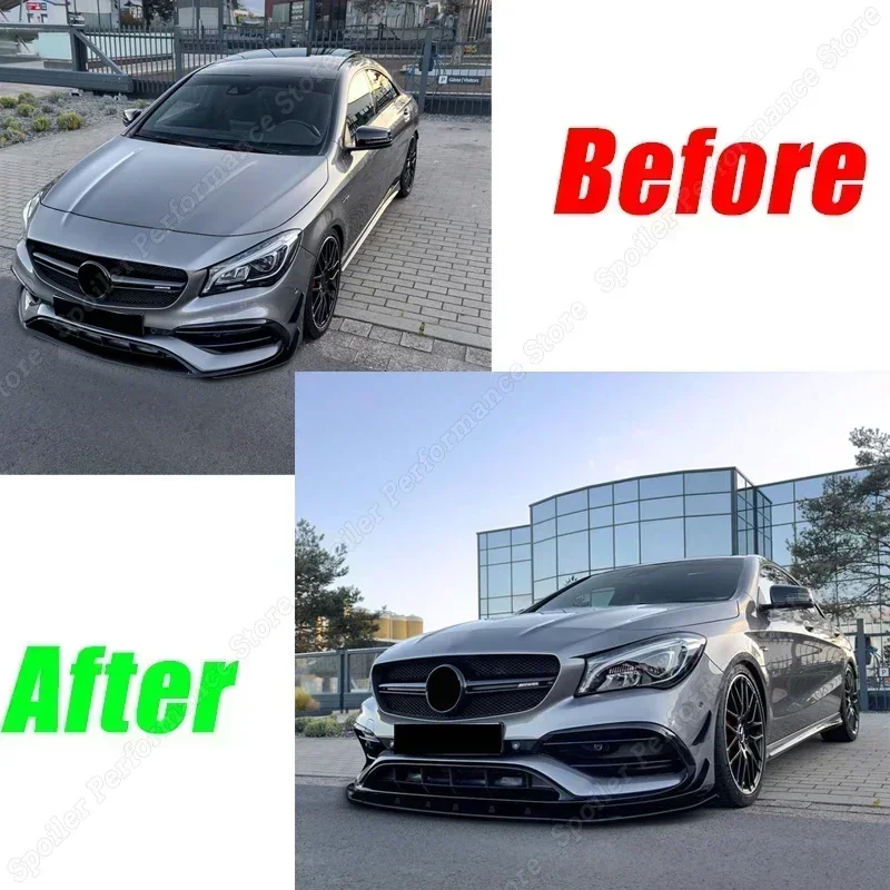 Car Front Bumper Lip Splitter Diffuser Guard for Mercedes Benz CLA Class C117 CLA200 CLA220 CLA250 CLA45 AMG 2015-2018 Facelift