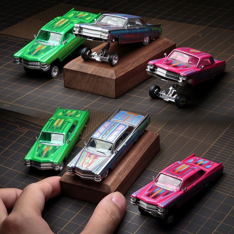 97M 1/64 1964 Cadillac Coupe DeVille Lowrider Jumping Diecast Car Model Alloy Simulation Collection Toy Gift For Boys#peetyeee